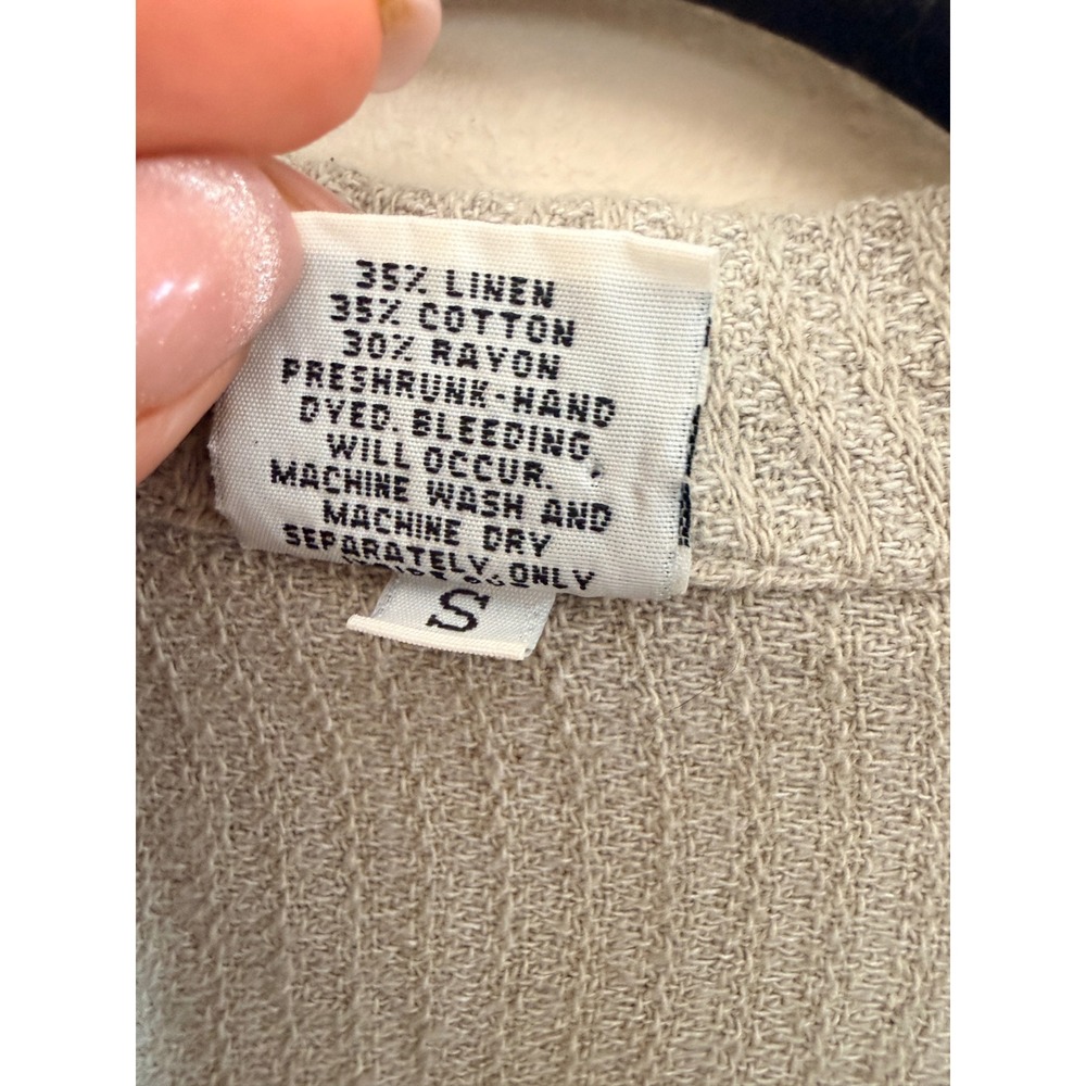 CP Shades Linen Blend Button Down Shirt Jacket Sage Green Textured Shacket S - Picture 3 of 5